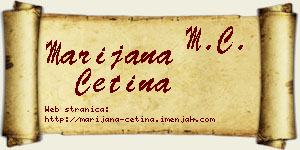 Marijana Cetina vizit kartica